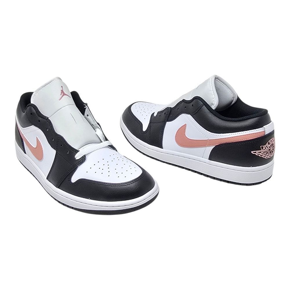 Nike Air Jordan 1 Low White Black Rust Pink 553558-165 Sneakers Men's Size's - Picture 8 of 9